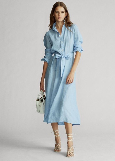 Women's Polo Ralph Lauren Linen Shirt Dress | 403568ZFA